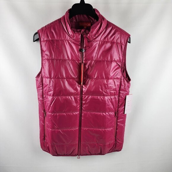 Redvanly Vest Mens M Sangria Pink Bolton Golf Full Zip R2395 NWT